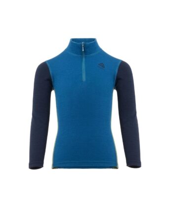 Aclima Kids Warmwool Mock Neck Zip Blå Corsair Navy Blazer 120