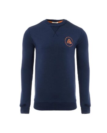 Aclima Mens Fleecewool Crewneck Blå Navy Blazer Large