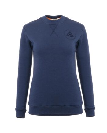 Aclima Womens Fleecewool Crewneck Blå Navy Blazer Large