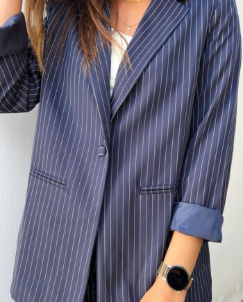 Say Ina Copenhagen Blazer Zoey Navy Pinstripe
