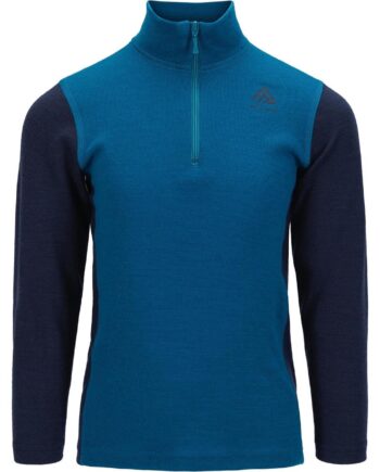 Aclima Kids Warmwool Mock Neck Zip Blå Corsair Navy Blazer 110