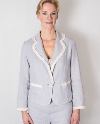 Gritt Hør Blazer Lysegrå
