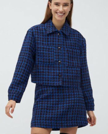 Mbym Blazer Vivika Blue Houndstooth