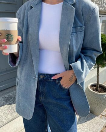 Only Blazer Cory Light Blue Denim