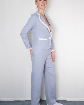 Saga Hør Blazer Himmelblå