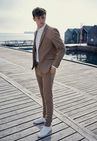 Milano Stretch Jersey Blazer Dark Camel