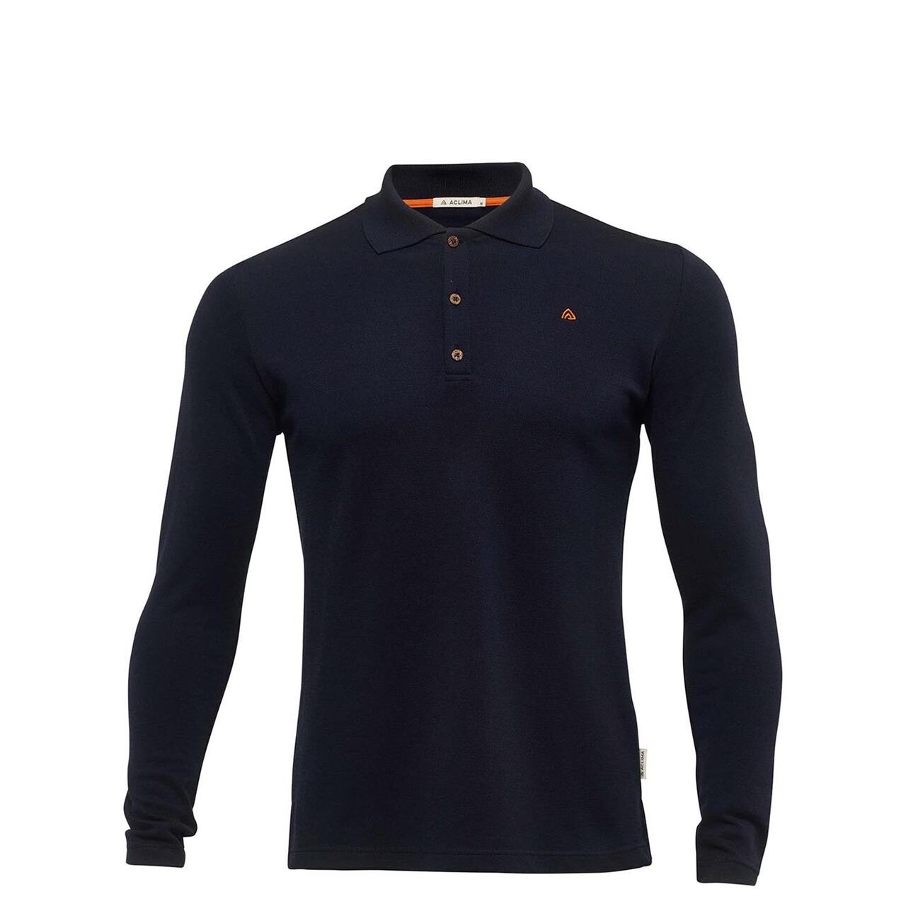 Aclima Mens Leisurewool Pique Longsleeve Blå Navy Blazer Large