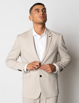 Brendon Jersey Blazer Ecru