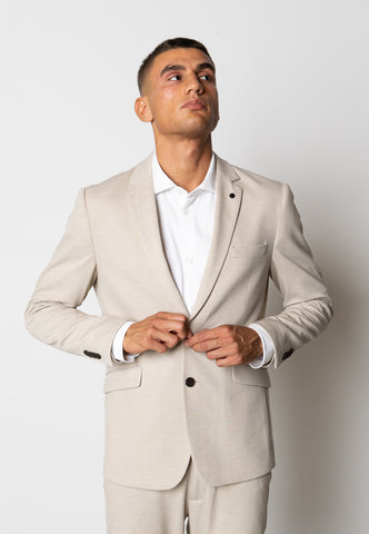 Brendon Jersey Blazer Ecru