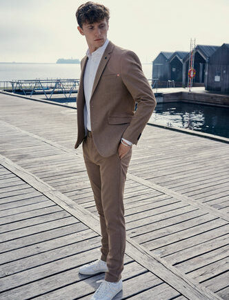Milano Stretch Jersey Blazer Dark Camel