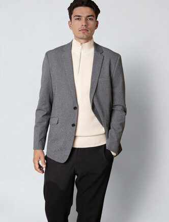 Milano Stretch Jersey Blazer Dark Grey Mix