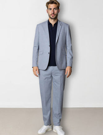William Blazer Light Blue Melange
