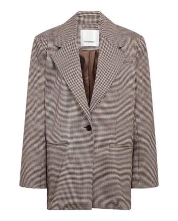 Couture Mida Check Power Blazer Bone Brown