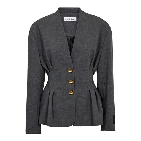 Haute Amiti Enna Waist Pleat Blazer Antracit