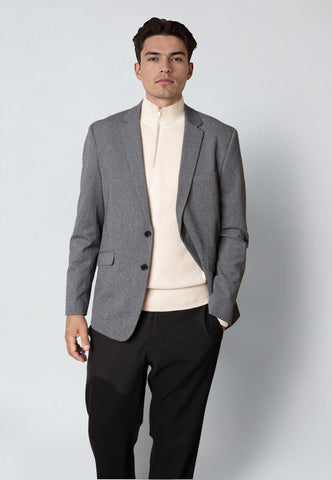 Milano Stretch Jersey Blazer Dark Grey Mix