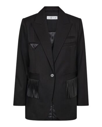 Haute  Amiti Premiere Fringe Blazer Black