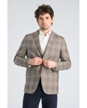 Lindbergh Modern Fit Blazer Mørk Sand Meleret Til Herre