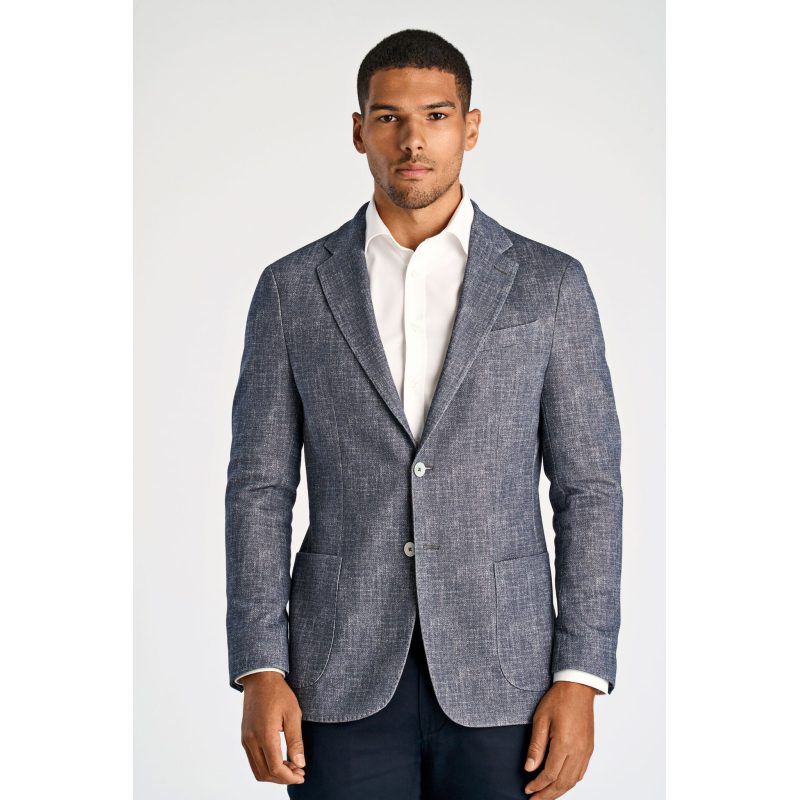 Lindbergh Modern Fit Superflex Blazer Blå Meleret Til Herre Model 347055