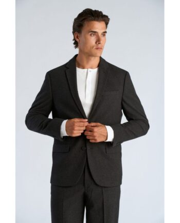 Lindbergh Relaxed Fit Blazer Sort Meleret Til Herre