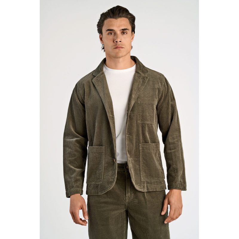 Lindbergh Relaxed Fit Blazer Støvet Armygrøn Til Herre