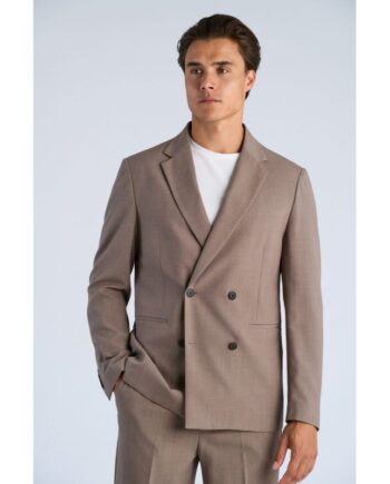 Lindbergh Relaxed Fit Superflex Formel Blazer Mørk Sand Meleret Til Herre Model 300111db
