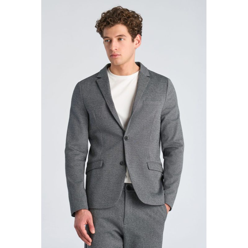 Lindbergh Slim Fit Superflex Blazer Grå Meleret Til Herre