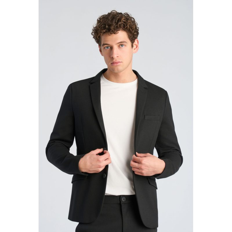 Lindbergh Slim Fit Superflex Blazer Sort Til Herre