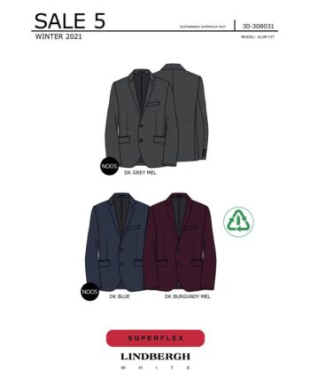 Lindbergh Slim Fit Superflex Struktureret Blazer Mørkeblå Til Herre